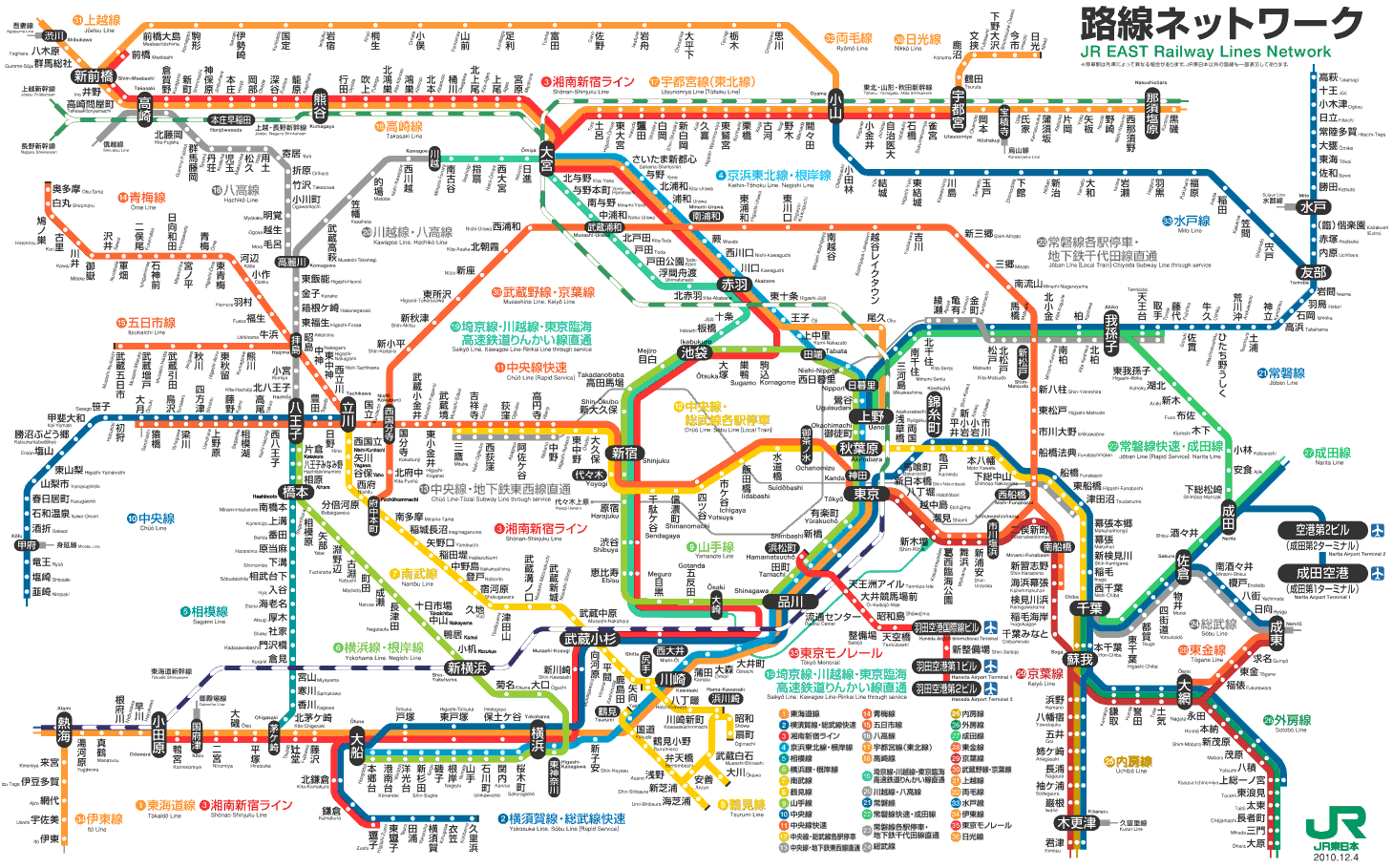 東京近郊 JR 路線図