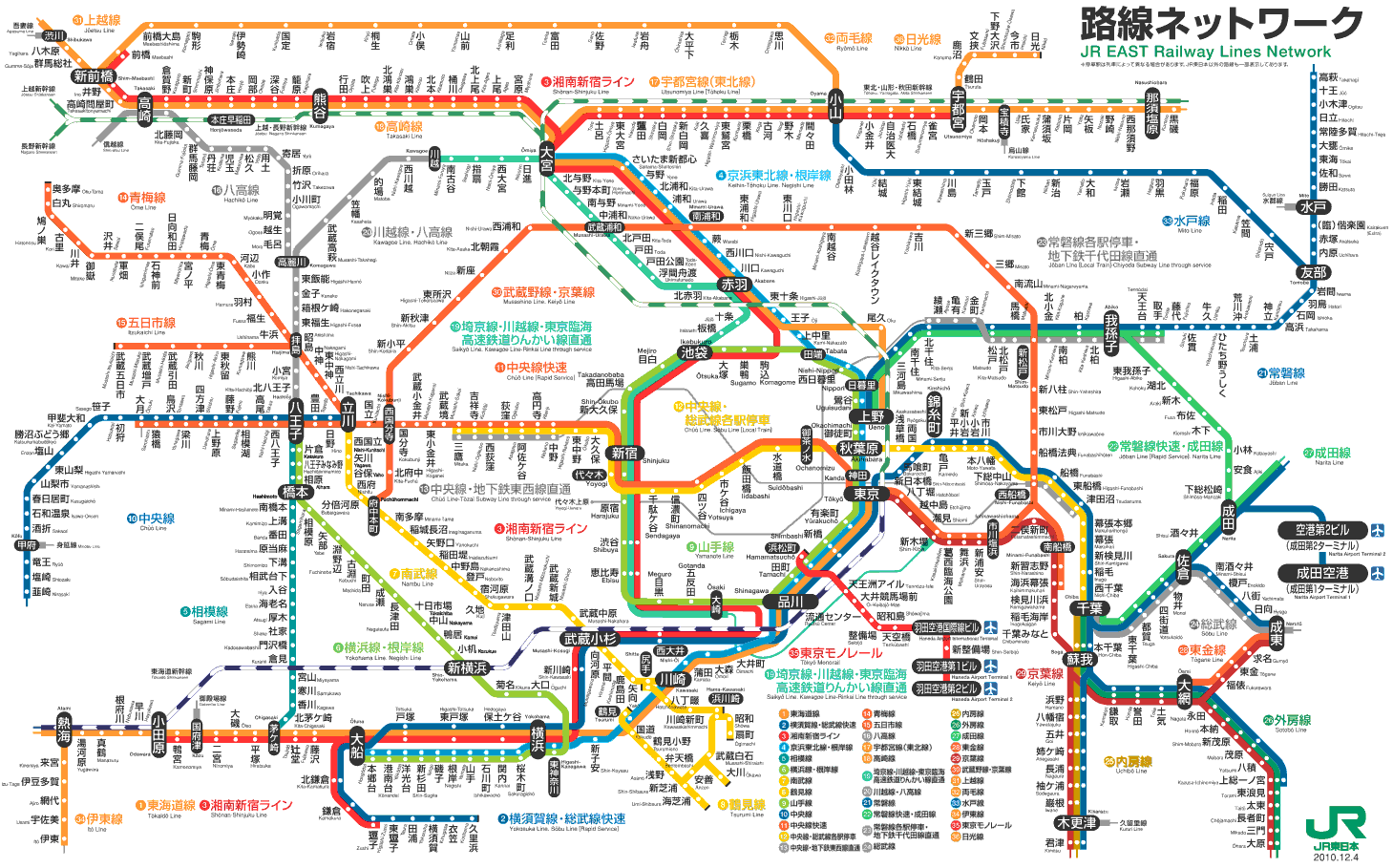 東京近郊 Jr 路線図